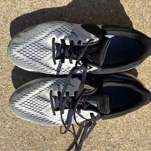 Nike womens Black and white with purple and green accents Running Shoes